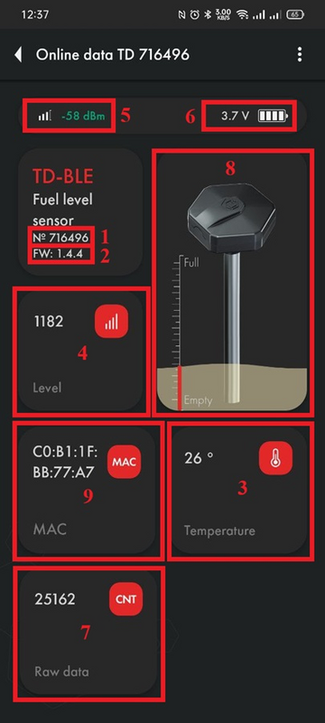 Page "Data" (Android)
