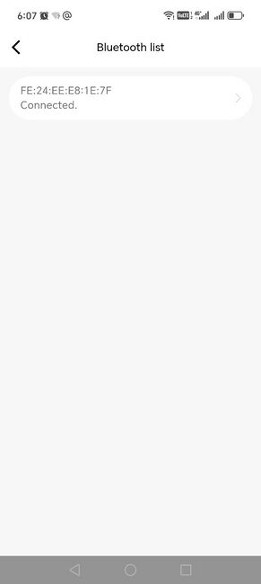 Bluetooth List menu