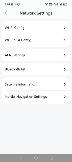 Network Settings menu